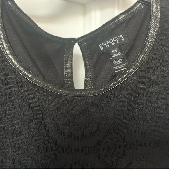🖤 Enfocus Studio Black Lace Fit & Flare Dress – Size 18W -EUC - Picture 3 of 4
